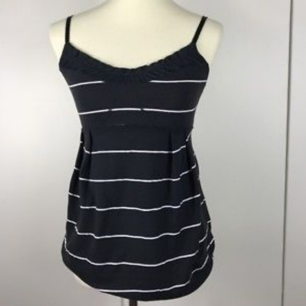 Lululemon Striped Pleated Ruching Tank Top
